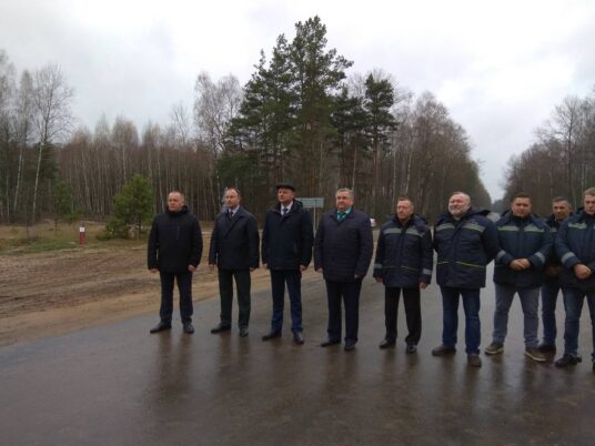 Торжественное открытие лесохозяйственной дороги в Мало-Городятичском лесничестве Любанского лесхоза