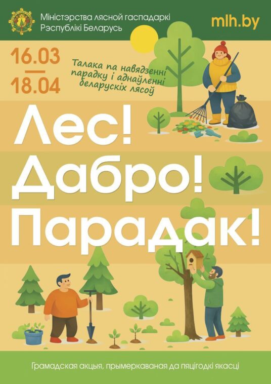 'Лес! Дабро! Парадак!'. Минлесхоз приглашает белорусов провести весну с пользой для леса.